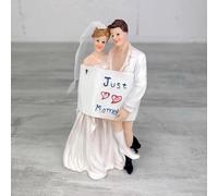 Couple de mariés Comique en résine, Hauteur 15 cm, Figurines pièce montée drôle, gâteau de Mariage Humoristique