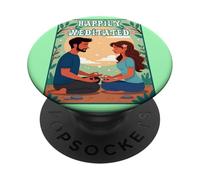 Couple de méditation Heureux et médité PopSockets PopGrip Adhésif