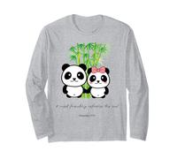 Couple de Pandas Chinois avec Message inspirant pour Les Meilleurs Amis Manche Longue