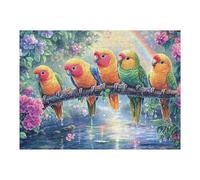 Couple de perroquets 500 Pieces Casse-tête Amateur d'art en Carton Haute Qualité Difficile Niveau Expert Décoration Murale Cadeau Fête des Mères Haute Qualité 500 PCS/52×38cm