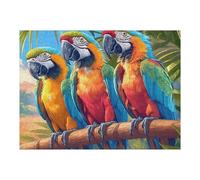 Couple de perroquets Branche 500 Pieces Casse tête Personne Âgée en Carton Rigide sans Déformation Animal Animal de Compagnie Facile Débutant Thérapie Occupationnelle Anti Stress Petit Prix 500 PCS