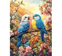 Couple de perroquets dans Le Jardin 300 Pièces Puzzle Collectionneur en Carton Haute Qualité Peinture à l'huile Animaux et Plantes Haute Difficulté Décoration Murale Oeuvre d'art Cadeau Noël Premium