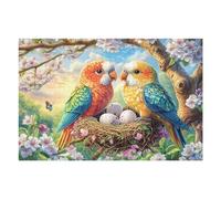 Couple de Perroquets dans Le Nid 1000 Pièces Puzzle Famille en Carton Haute Densité Difficulté Moyenne Activité Familiale Anti-Stress Loisir Créatif Jeu De Société Premium 1000 PCS