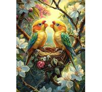Couple de perroquets dans Le nid Puzzle 500 Pièces pour Adultes Educa Vision Moderne Carton Épais Décoration Salon Activité Créative Cadeau Unique 500 PCS