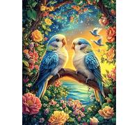 Couple de perroquets sur Une Branche d'arbre 1000 Pieces Casse-tête Débutant en Carton Anti-Déchirure Animal Conte de fées Fantastique Facile Apprentissage Loisir Créatif Décoration Murale Peti