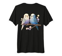 Couple de perruches Mignonne Oiseaux Perroquet T-Shirt Haut de Gamme