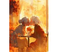 Couple de personnes âgées Peinture Diamant Painting Kit, 5D Diamond Painting Adulte Couple, DIY Peinture Diamant pour Adultes, Complet Point de Croix Kit Broderie, pour Décoration Noël 60x90cm H-717