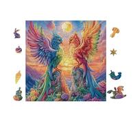 Couple de phénix in Flames 100 Pièces Puzzle Expert Confirmé en Carton Anti-Déchirure Très Difficile Haute Difficulté Motif Complexe Idée Cadeau Anniversaire Premium 28x28cm