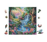 Couple de phénix Rainbow 100 Pieces Casse-tête Collectionneur en Carton Anti-Déchirure Haute Difficulté Décoration Murale Collection Cadeau Noël Qualité Premium 28x28cm