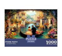 Couple de Pont Ancien Puzzle De 1000 Pièces pour Adultes Et Enfants À Partir De 12 Ans Jeu De Patience Et De Réflexion Divertissement Créatif Cadeau Classiques Décoration De La Maison 38x26cm/1000pcs