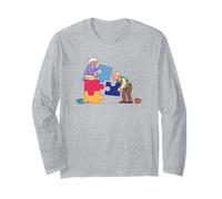 Couple de retraités mettant Ensemble Un Puzzle Manche Longue