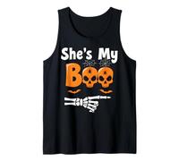 Couple de squelettes Amusants effrayants She's My Boo Halloween Party Débardeur