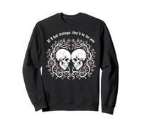 Couple de squelettes Floraux Gothiques Sombres romantiques esthétiques Sweatshirt