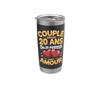 Couple Depuis 20 Ans On Se Supporte Avec Amour Gobelet isotherme en acier inoxydable double paroi