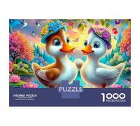 Couple d'oies Puzzle en Carton Extra-Épais 1000 Pièces, Lovly Animals, Impossible, Difficile, Défiant, Puzzle Les Plus Bien Notés, Top Vente 70x50cm/1000pcs