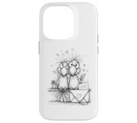 Couple d'oiseaux Mignons romantiques pour la Saint-Valentin Coque pour iPhone 14 Pro