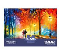 Couple en Promenade automnale 1000 Pièces Coffret Puzzle Puzzle Premium Carton Solide - Ultra Dur Couples, Top Noté, Cadeau Noël Parfait pour Tout Le Monde 52x38cm/1000pcs