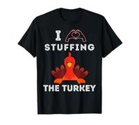 Couple Familial Amusant de Thanksgiving avec I Love Stuffing The Turkey T-Shirt