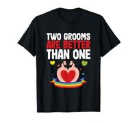 Couple Gay LGBT Pride Two Grooms are Better Than One T-Shirt