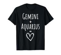 Couple Gémeaux et Verseau Signe du zodiaque assorti T-Shirt