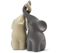 Couple harmonieux d’éléphants en céramique Beige & Gris Elephant Decoration | Deux éléphants indépendants 16 cm, Décoration sculpture moderne, Figurine de déco, Éléphant à offrir, Deco et cadeau elephant