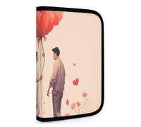 Couple in Love Portefeuille compact multifonction pour carte de crédit avec fermeture éclair - Blocage RFID - Portefeuille à deux volets pour homme et femme - Style - Taille unique, Style :, Taille