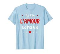Couple Je t'aime Mon Amour Tu est l'amour de ma Vie T-Shirt, Homme, Bleu Céleste, L