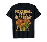 Couple jouant au pickleball à l'intérieur du cœur T-Shirt
