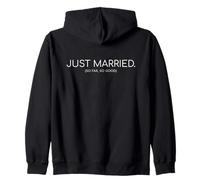 Couple Just Married Funny Minimaliste Typographie Vacances Sweat à Capuche