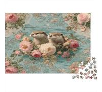 Couple Loutre Casse-tête 1000 Pièces sans Poussière, Puzzle Difficile défi De Jeu Éducatif pour Un Moment De Complicité, Cadeau d'anniversaire Parfait 70x50cm/1000pcs
