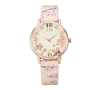 Couple Lumineux Bracelets Fleurs Femmes Montre Imprimée Petite Frais Relief Montre Femme, beige, taille unique