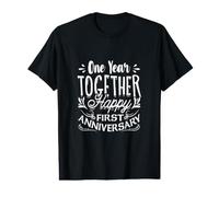 Couple marié One Year Together Happy First Anniversary T-Shirt Graphique avec Valeur