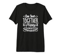 Couple marié One Year Together Happy First Anniversary T-Shirt Haut de Gamme