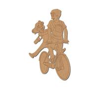 Couple On Bicycle Pré-marquée Forme 1 Contreplaqué Italien Populaire / 7,6 cm / 1