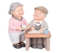 Couple plus âgé Figurines Couple d'amoureux Sculpture : Grand-mère et grand-père Figurines de gâteau Résine Décoration de gâteau Ornement de bureau Style B Mariage Anniversaire Saint-Valentin Gâteau