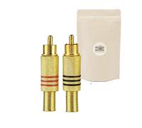 Couple Prise RCA Mâle Plaqué Or à Souder Rouge et Noire Stéréo Fiche Connecteur Soudure - ADAPTOUT Marque FRANÇAISE