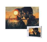 Couple Puzzle Coucher De Soleil 5000 Pièces Adultes,DIY Puzzles Art avec Boîte d'emballage et Photos de Référence,Relaxation/Soulagement du Stress/Jeux Amusants,Creatif Cadeau pour Femme M-540