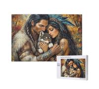 Couple Puzzle Loup 3000 Pièces Adultes, DIY Puzzles Classiques Art avec Boîte d'emballage et Photos de Référence, Relaxation/Soulagement du Stress/Jeux Amusants, Creatif Cadeau pour Femme M-1086