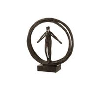 Couple résine marron h.40cm