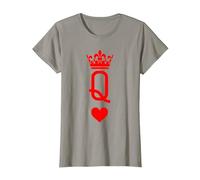Couple Roi et Reine Roi de Pique et Reine de cœur T-Shirt, Femme, Ardoise, M