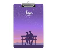 Couple Romantique Porte Bloc A4 Avec Pince Planchettes À Pince Porte Document Avec Clip À Profil Bas