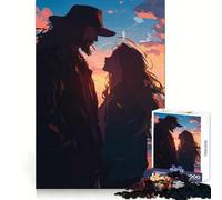 Couple Romantique Puzzle de 1000 pièces pour Adultes Jeu de réflexion et d'éveil Activité à la Maison Découpe Lisse Surprise de Noël (50x75cm)