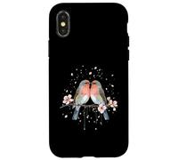 Couple Spring Cherry Blossom Robin Dove Romance Partner Coque pour iPhone X/XS