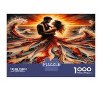 Couple Tourbillon de feu 1000 Pièces Puzzle Premium Ambiance Passion Ardente Puzzle Classique Voitureton Épais - Ultra Dur, Anti-Stress Détente, Idéal pour Les Loisirs Indoor Amusants 52x38cm/1000pcs