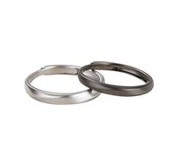 Couples Anneaux de promesse personnalisés pour les couples, bague éternité réglable pour couple Sterling, ensembles de bagues de mariage noir rond