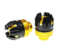 Couples Antichoc Fourche pour moto Aluminium CNC Couples Antichoc | Alliage aluminium CNC, design hexagonal, absorption choc, protège le corps, finition robuste(Gold)