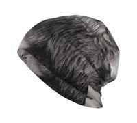 Couples de Lions Noirs et Blancs,Bonnet tricoté en Polyester avec tête de Mort, Cagoule, Bonnet Ample, Chapeau de Course