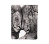 Couples de Lions Noirs et Blancs,Housse en Cuir synthétique pour Ordinateur Portable, Sacoche pour Ordinateur Portable, Sacoche pour Tablette