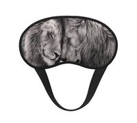 Couples de lions noirs et blancs,Masques de sommeil occultants, cache-yeux couvrants, masques de sommeil anti-lumière