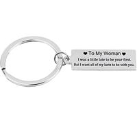 Couples drôles porte-clés à mes cadeaux d'amour de femme J'étais un peu en retard pour être votre premier mais je veux que tous mes derniers soient avec vous Cadeau romantique pour elleLa mode